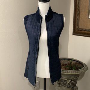 Jones New York Mixed Media Navy Vest